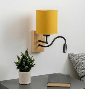 Brilagi - Lampada da parete LED NUBILA WOOD 1xE27/25W/230V + LED/3W rovere/nero/giallo