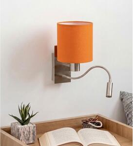 Brilagi - Lampada LED da parete flessibile NUBILA 1xE27/25W/230V+LED/3W cromo/arancione