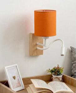 Brilagi - Lampada da parete LED NUBILA WOOD 1xE27/25W/230V + LED/3W rovere/bianco/arancione