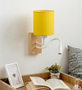 Brilagi - Lampada da parete LED NUBILA WOOD 1xE27/25W/230V + LED/3W rovere/bianco/giallo