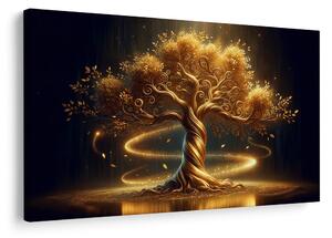 Quadro su tela – Albero della vita dorato al bagliore