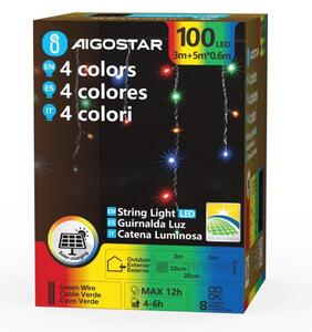 Aigostar - Catena luminosa solare a LED per Natale 100xLED/8 funzioni 8m 800 mAh IP65 multicolore