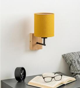 Brilagi - Lampada da parete NUBILA WOOD 1xE27/25W/230V rovere/nero/giallo