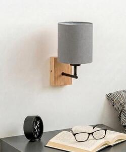 Brilagi - Lampada da parete NUBILA WOOD 1xE27/25W/230V rovere/nero/grigio chiaro