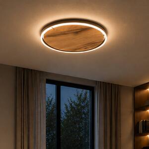 Elobra Plafoniera soffitto Havana M, dimmerabile, Legno scuro, Soggiorno / Sala da pranzo, Legno, Plafoniera