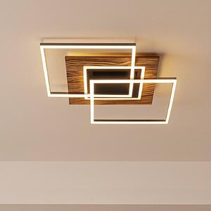 Elobra Plafoniera soffitto Atacama M Plus, dimmerabile, Legno chiaro, Soggiorno / Sala da pranzo, Legno, Plafoniera