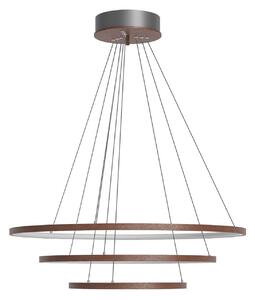 By Rydéns Lampada LED a sospensione Trione di Rydens, noce, Ø 80 cm, legno Trione, dimmerabile, Legno scuro, Soggiorno / Sala da pranzo, Legno, Moderno
