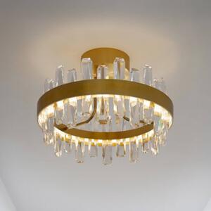 By Rydéns Plafoniera LED Triumph di Rydens, ottone, trasparente, Ø 50 cm Triumph, dimmerabile, Ottone / Oro, Soggiorno / Sala da pranzo, Vetro, Moderno