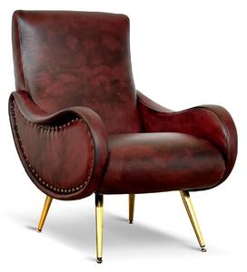 Poltrona Miss in Pelle Primo Fiore Premium - Design Iconico Anni 50