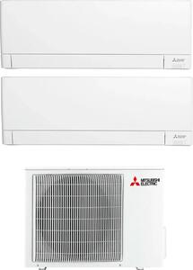 MITSUBISHI Climatizzatore Dual Split Inverter 9000+9000 Btu Condizionatore con Pompa di calore Classe A++/A Gas R32 WIFI (Unit Interna + Unit Est