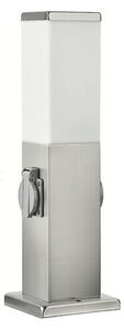 Brilagi - Lampada da esterno con 2 prese SCHUKO NOVA 1xE27/15W/230V 40 cm IP44 cromata