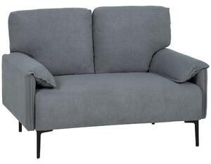 HOMCOM Divano 2 posti, con cuscini spessi, rivestimento effetto velluto, Grigio | Aosom Italy