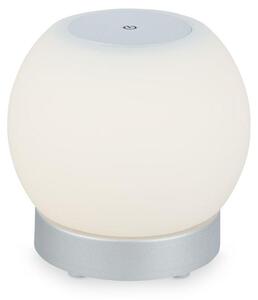 Lampada da tavolo a LED ricaricabile dimmerabile in vetro senza fili con funzione touch 3W cromata Ø16cm Briloner