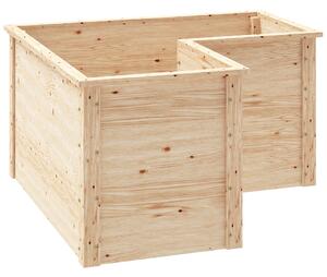 Outsunny Aiuola rialzata a L, in legno 120 x 120 x 62 cm, Legno naturale | Aosom Italy