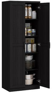 HOMCOM Buffet cucina, mobile cucina archiviazione con doppia porta e 2 ripiani regolabili, 60 x 40 x 160 cm, nero | Aosom Italy