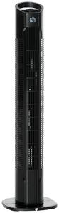 HOMCOM Ventilatore a Colonna Torre 3 Velocità, Oscillazione 70° e Maniglia di Trasporto, Ventilatore a Torre Diametro 20x78.5cm Nero|Aosom