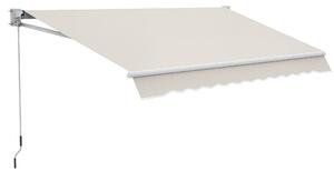 Outsunny Tenda da Sole a Bracci Regolabile 5°-35° con manovella, Telaio in Alluminio e Poliestere, 200x250 cm, Crema | Aosom Italy