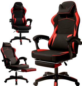 Sedia da gaming girevole VECTOR con funzione di massaggio e poggiapiedi, modello KO48CZE