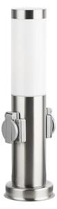 Brilagi - Lampada da esterno con 2 prese SCHUKO NOVA 1xE27/15W/230V 40 cm IP44 cromata