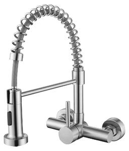 Rubinetto da cucina a parete con soffione estraibile