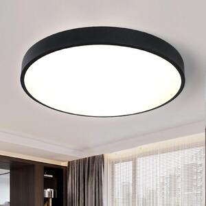 Style home 48W LED plafoniera Ultraslim Ø50x4cm, luce rotonda moderna per soggiorno camera da letto cucina ufficio corridoio (nero)
