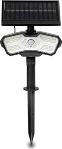 Lampada solare LED EASYmaxx per esterni, con sensore di movimento. Lampada solare, posizionabile in modo flessibile, con 3 modalità regolabili, telecomando incluso, colore nero. Luce decorativa