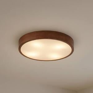 Plafoniera soffitto Tanju Lindby, dimmerabile, Legno scuro, Soggiorno / Sala da pranzo, Legno, Plafoniera