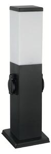 Brilagi - Lampada da esterno con 2 prese SCHUKO NOVA, portalampada 1x E27/15W/230V, 40 cm, IP44, nero