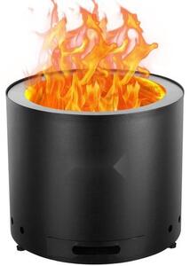 Recipiente per fuoco a legna senza fumo Ø38 cm - recipiente per fuoco con attizzatoio - pozzo di fuoco decorativo per giardino e patio