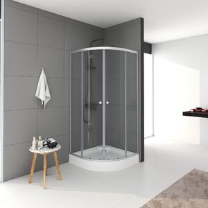 Cabine doccia 90x90 MARWELL Set Crystal Round 90 x 90 x 200 cm - set completo incluso piatto doccia - doccia rotonda con ingresso frontale