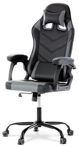 Sedia da gaming Autronic grigia e nera in ecopelle con schienale meccanico basculante 135° (KA-L626 GREY)