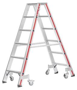 Scala a pioli Hymer con rotelle, 2x6 gradini