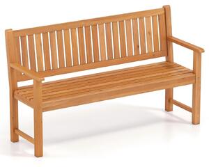 KOMFOTTEU, panchina da giardino per 2 persone, realizzata in legno massello, con schienale, capacità di carico di 300 kg, ideale per balconi e terrazzi, dimensioni 150x53,5x89 cm