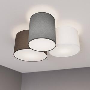 Plafoniera soffitto Laurenz Lindby, dimmerabile, Alluminio / Grigio / Zincato, Soggiorno / Sala da pranzo, Tessuto / Stoffa / Seta, Moderno, Plafoniera