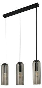 NORDLUX Miella lampadario su barra con effetto plissettato, Variante: Ø 100 x 300 mm, 3 x 25 W, fumé