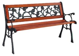 Panca da giardino relaxdays 10036070_0 metallo rosso-marrone/nero 125,0 cm