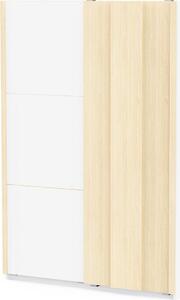 Calicosy - Armadio 2 porte scorrevoli decorato bianco e rovere di filo L140,1 cm - HEVA