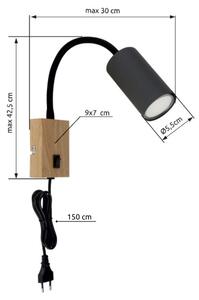 Globo 57911WG - Lampada flessibile da muro ROBBY 1xGU10/25W/230V grigio/marrone