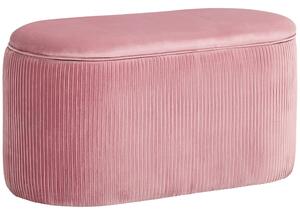 HOMCOM Pouf Panca Contenitore in Velluto Stile Moderno, Panca Imbottita per Camera da Letto, Soggiorno e Ingresso, Rosa, 81x40x41cm