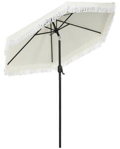 Outsunny Ombrellone da Giardino 2.3x2.2m Inclinabile con Palo Centrale e Manovella, Crema|Aosom
