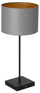 Euluna Lampada da tavolo Table nero, cilindro grigio-oro