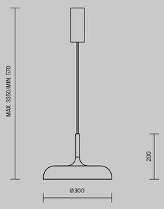 Maytoni Lampada LED a sospensione Gerhard, grigio, Ø 30 cm, metallo