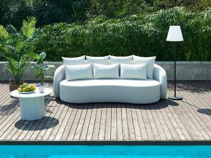 Salotto da giardino: un divano 3 posti in Tessuto e un tavolino Bianco - GUARANO di MYLIA