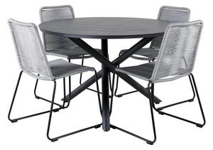 Tavolo e sedie set Dallas 3728Corda, Metallo