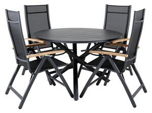 Tavolo e sedie set Dallas 3858Tessile, Metallo