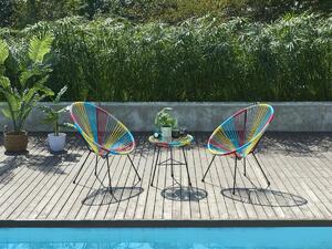 Salotto da giardino in fili di Resina intrecciati: 2 poltrone e un tavolo Multicolore - ALIOS III di MYLIA