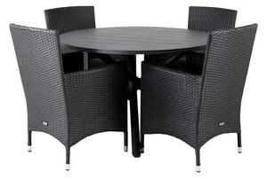 Tavolo e sedie set Dallas 3859Bianco plastica, Metallo