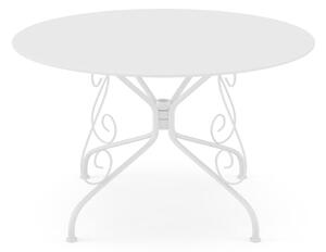 Tavolo da giardino D.120 cm in metallo effetto ferro battuto - Bianco - GUERMANTES di MYLIA