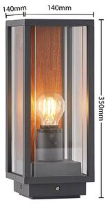 Lucande Elwin lampioncino angolare alluminio, 35cm