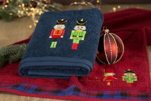 Asciugamano natalizio in cotone rosso con soldatini in latta Šírka: 50 cm | Dĺžka: 90 cm